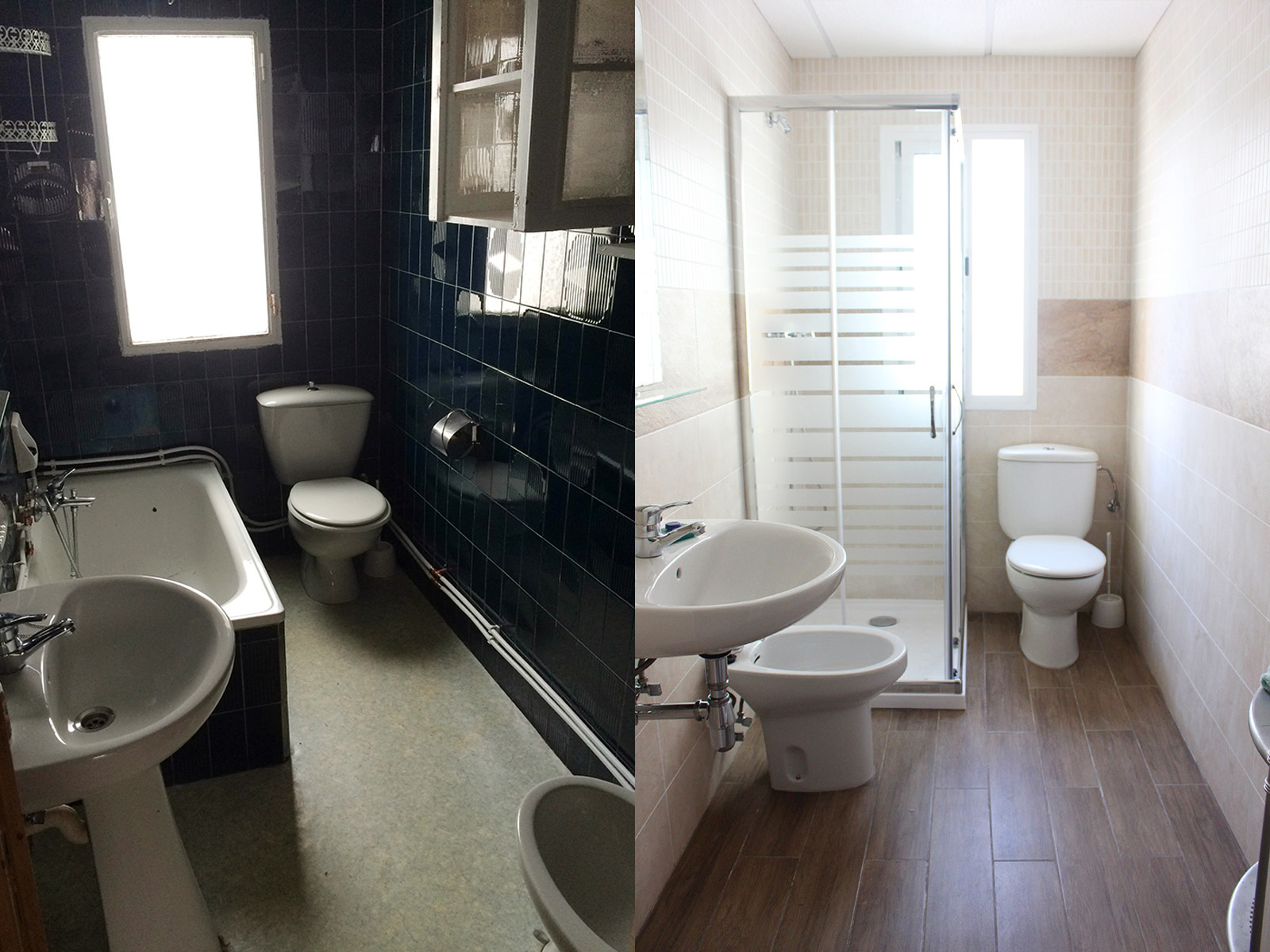 antes y despues reforma baño